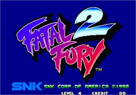Title screen of Fatal Fury 2 / Garou Densetsu 2 - arata-naru tatakai on the Arcade.