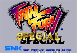 Title screen of Fatal Fury Special / Garou Densetsu Special on the Arcade.