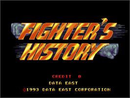 Title screen of Fighter's History on the Arcade.