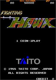 Title screen of Fighting Hawk on the Arcade.