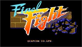 Title screen of Final Fight on the Arcade.