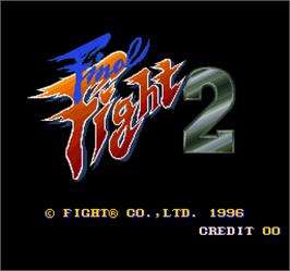 Title screen of Final Fight 2 on the Arcade.