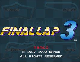 Title screen of Final Lap 3 on the Arcade.