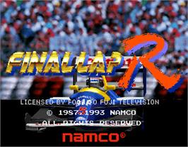 Title screen of Final Lap R on the Arcade.