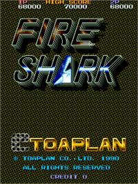 Title screen of Fire Shark on the Arcade.
