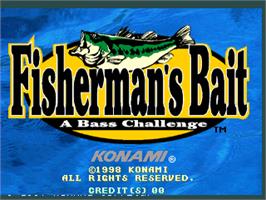 Title screen of Fisherman's Bait - A Bass Challenge on the Arcade.