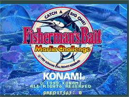 Title screen of Fisherman's Bait - Marlin Challenge on the Arcade.