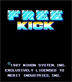 Title screen of Free Kick on the Arcade.
