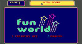 Title screen of Fun World Quiz on the Arcade.