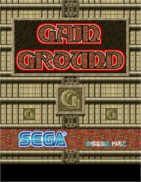 Title screen of Gain Ground on the Arcade.