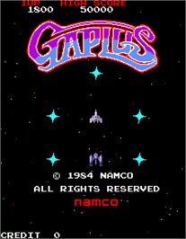 Title screen of Galaga 3 on the Arcade.