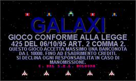 Title screen of Galaxi on the Arcade.
