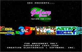 Title screen of Galaxy Games StarPak 2 on the Arcade.