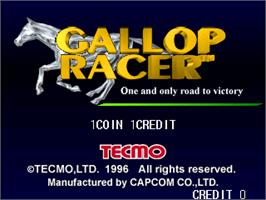Title screen of Gallop Racer on the Arcade.