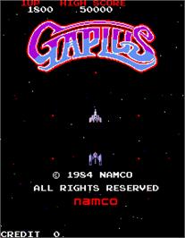Title screen of Gaplus on the Arcade.
