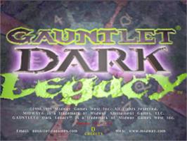 Title screen of Gauntlet Dark Legacy on the Arcade.
