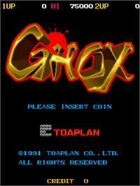 Title screen of Ghox on the Arcade.