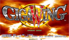 Title screen of Giga Wing on the Arcade.
