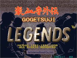 Title screen of Gogetsuji Legends on the Arcade.