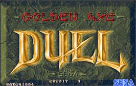 Title screen of Golden Axe - The Duel on the Arcade.