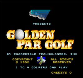 Title screen of Golden Par Golf on the Arcade.