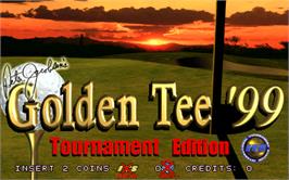 Title screen of Golden Tee '99 Tournament on the Arcade.
