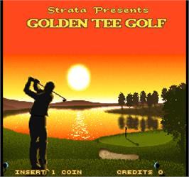 Title screen of Golden Tee Golf on the Arcade.