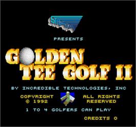 Title screen of Golden Tee Golf II on the Arcade.