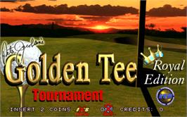 Title screen of Golden Tee Royal Edition Tournament on the Arcade.