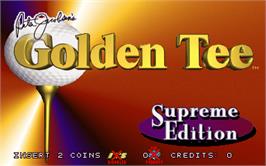 Title screen of Golden Tee Supreme Edition Tournament on the Arcade.