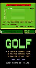 Title screen of Golf on the Arcade.