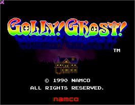 Title screen of Golly! Ghost! on the Arcade.
