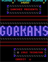 Title screen of Gorkans on the Arcade.