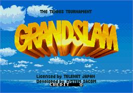 Title screen of Grand Slam on the Arcade.