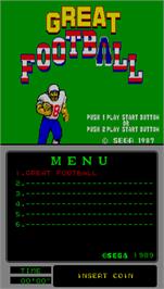 Title screen of Great Football on the Arcade.