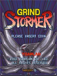 Title screen of Grind Stormer on the Arcade.