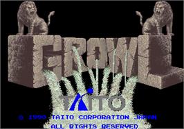Title screen of Growl on the Arcade.