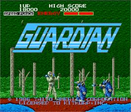 Title screen of Guardian on the Arcade.