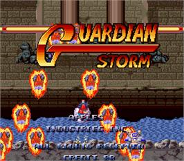 Title screen of Guardian Storm on the Arcade.