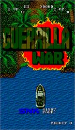 Title screen of Guerrilla War on the Arcade.