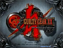 Title screen of Guilty Gear XX on the Arcade.