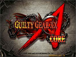 Title screen of Guilty Gear XX Accent Core on the Arcade.