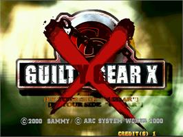 Title screen of Guilty Gear X on the Arcade.