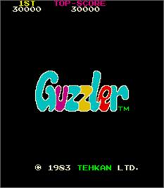 Title screen of Guzzler on the Arcade.