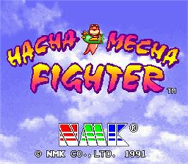 Title screen of Hacha Mecha Fighter on the Arcade.