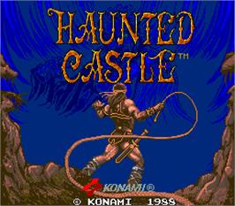 Title screen of Haunted Castle on the Arcade.
