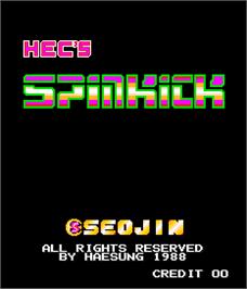 Title screen of Hec's Spinkick on the Arcade.
