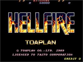 Title screen of Hellfire on the Arcade.