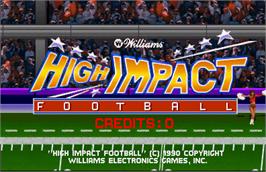 Title screen of High Impact Football on the Arcade.