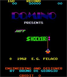 Title screen of Hot Shocker on the Arcade.